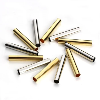 

100pcs/lot Gold/Rhodium Color Copper Spacer Tube Beads Fit Diameter 4mm Cord Necklace Bracelet Accessories Jewelry Making F3993