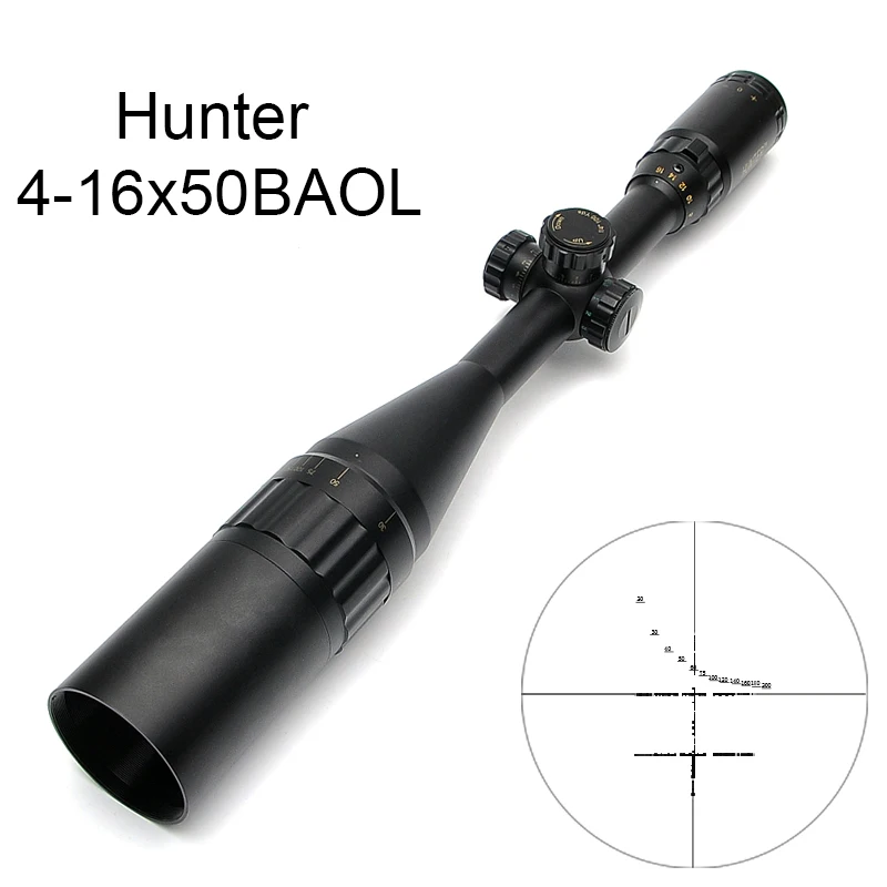 Тактический винтовочный оптический прицел HUNTER 4 16x50 с красным и зеленым стеклом