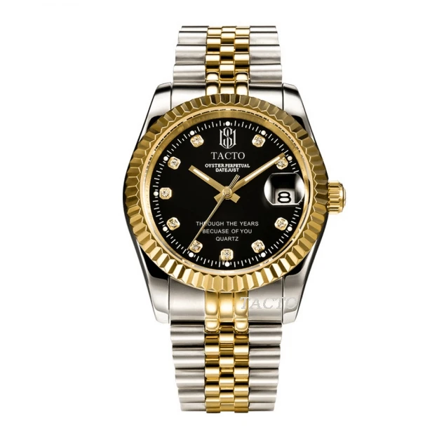TACTO patek мужские часы брендовые роскошные стальные кварцевые часы водонепроницаемые золотые черные parro военные спортивные часы мужские часы Relogio - Цвет: 00