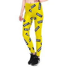 JIGERJOGER новые желтые леггинсы с буквенным принтом женские большие размеры 4XL спортивные обтягивающие штаны для спортзала с принтом эластичные леггинсы Fitnes