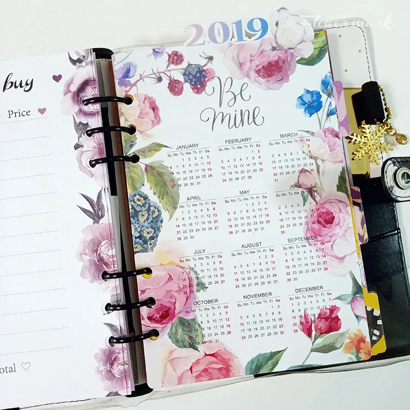 

1 sheet Creative flowers Notebook Index Dividers A5 A6 A7 Spiral Notebook Loose Leaf Separator Pages Notebook Paper Inside Page