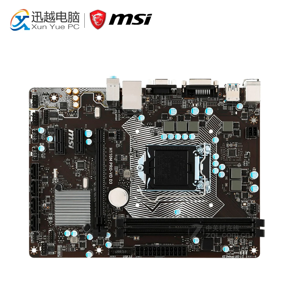 

MSI H110M PRO-VD D3 Desktop Motherboard H110 Socket LGA 1151 i3 i5 i7 DDR3 32G SATA3 Micro-ATX