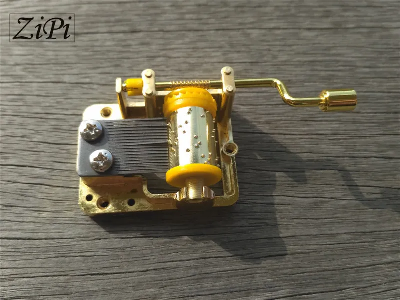 Золото DIY рукоятка движения части Hurdy-guurdy DIY музыкальная шкатулка набор движений 18 мелодий красивая мелодия подарок