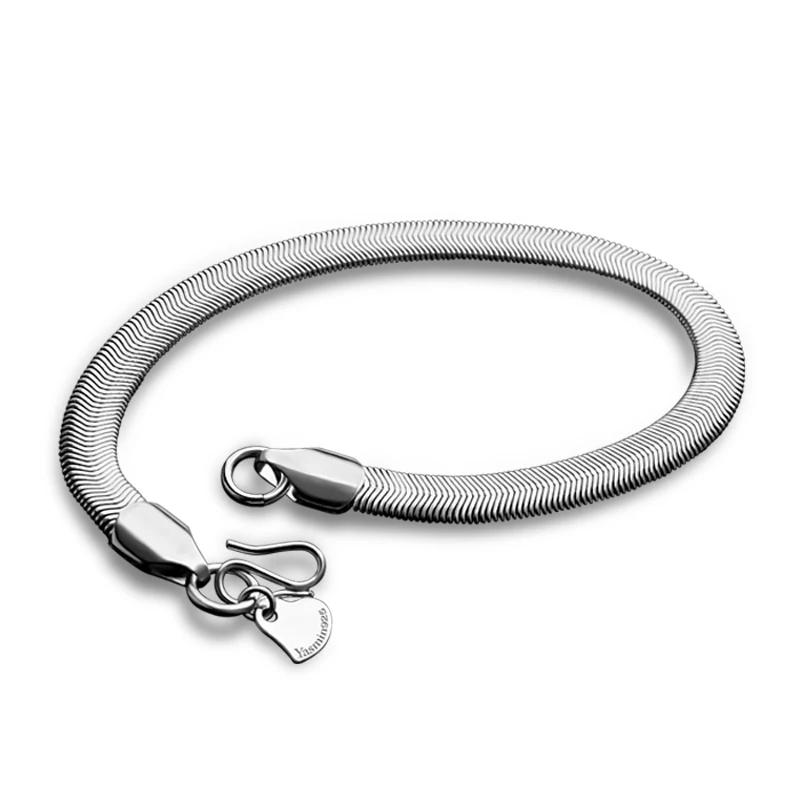

Retro men's silver bracelet Fashion solid silver sector snake bracelets 925 Sterling silver wide bracelet charm men jewelry gift