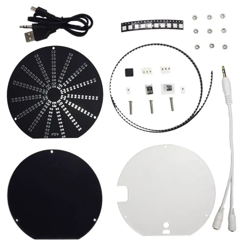 Светодиодный круговой аудио визуализатор музыкальный спектр дисплей DIY Kit электронные обучающие наборы|Детали и аксессуары для приборов| | АлиЭкспресс