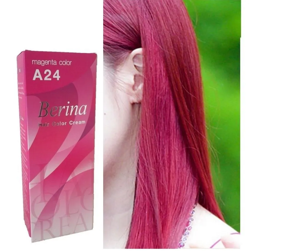 Есть розовая краска. Berina hair Color Cream Magenta a24. Краска для волос Берина Бургундский. Розовая краска для волос. Ярко розовая краска для волос.