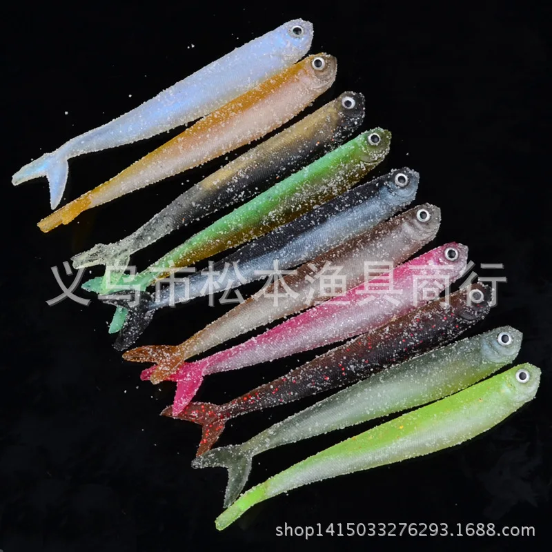 10Pcs/lot Silicone Soft Fishing Lure Crankbait Swimming Worms 89mm/3g Shad Fly Sea Fishing Rubber Maggots For Lake River Pesca