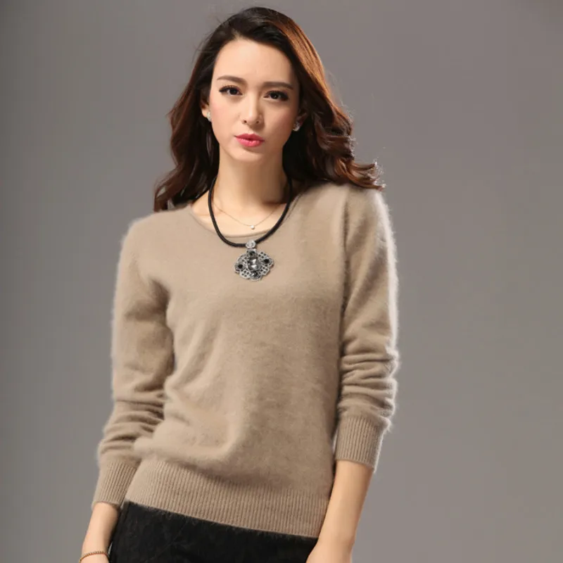 Best Price 2018 High-End HOT Brand New MInk Cashmere sweater Pullover winter dress woman clothes women tops turtleneck korean fashion