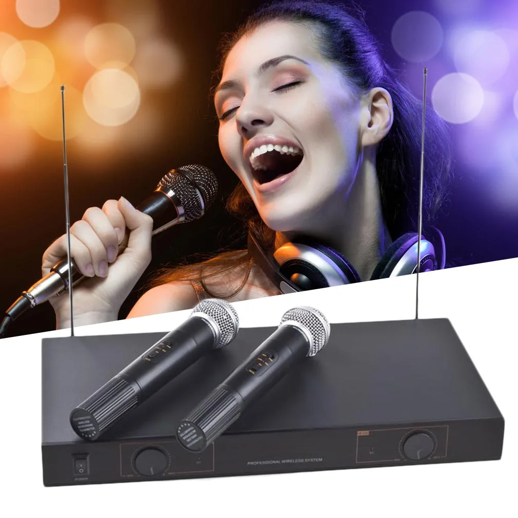 

2 Wireless Handheld SF-870 Microphone Great + Reviever Dual Signal Indicators Fixed frequency
