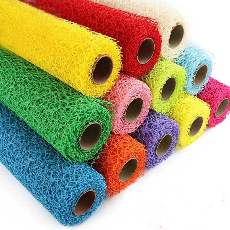 ZYOKRA 400x50cm Sheer Plastic Mesh Fabric Tulle Roll Fabric For