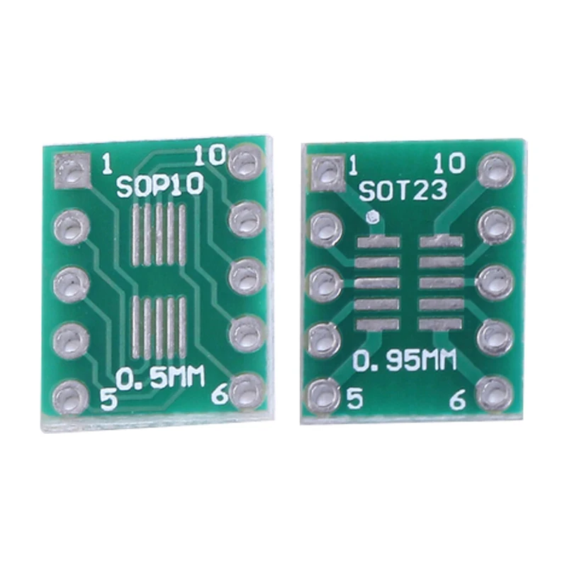 10PCS IC SOT23 SSOP10 MSOP10 UMAX To DIP 0.5/0.95mm Adapter PCB Board