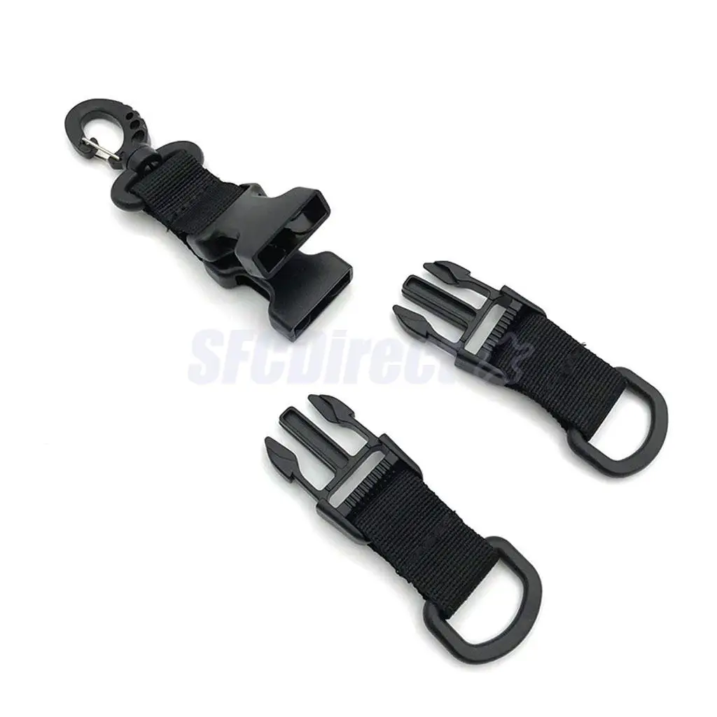 Nylon Molle Bags Webbing Strap Buckle Belt Clip Swivel Snap Hook Carabiner Side Release Buckle for Backpacks