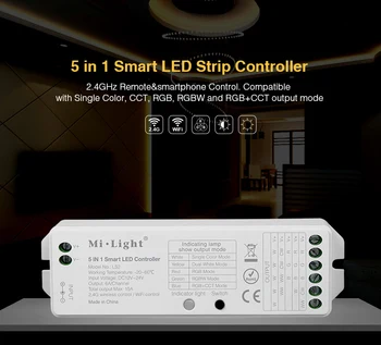 

2.4GHZ 5 in 1 wireless control Mi.Light LS2 DC12V-24V 15A Smart LED Controller for Single Color, CCT, RGB,RGBW,RGB+CCT LED Strip