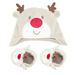 Новые поступления Лидер продаж для новорожденных малышей Рождественская Детская шляпа олень Олень Дизайн в том числе шляпа и носки