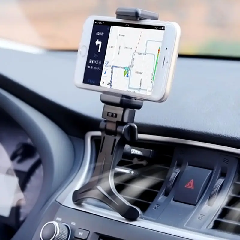 

New Universal Black Phone Holder 360 Degree Air Vent Mount Cradle Stand for Cell Phone iphone 6 6S Plus Samsung Galaxy S6 S7 GPS