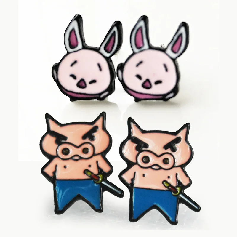 

Anime Crayon Shin chan earring Buriburi Zaemon cute fun cartoon women alloy stud earrings fashion novelty personalized harajuku