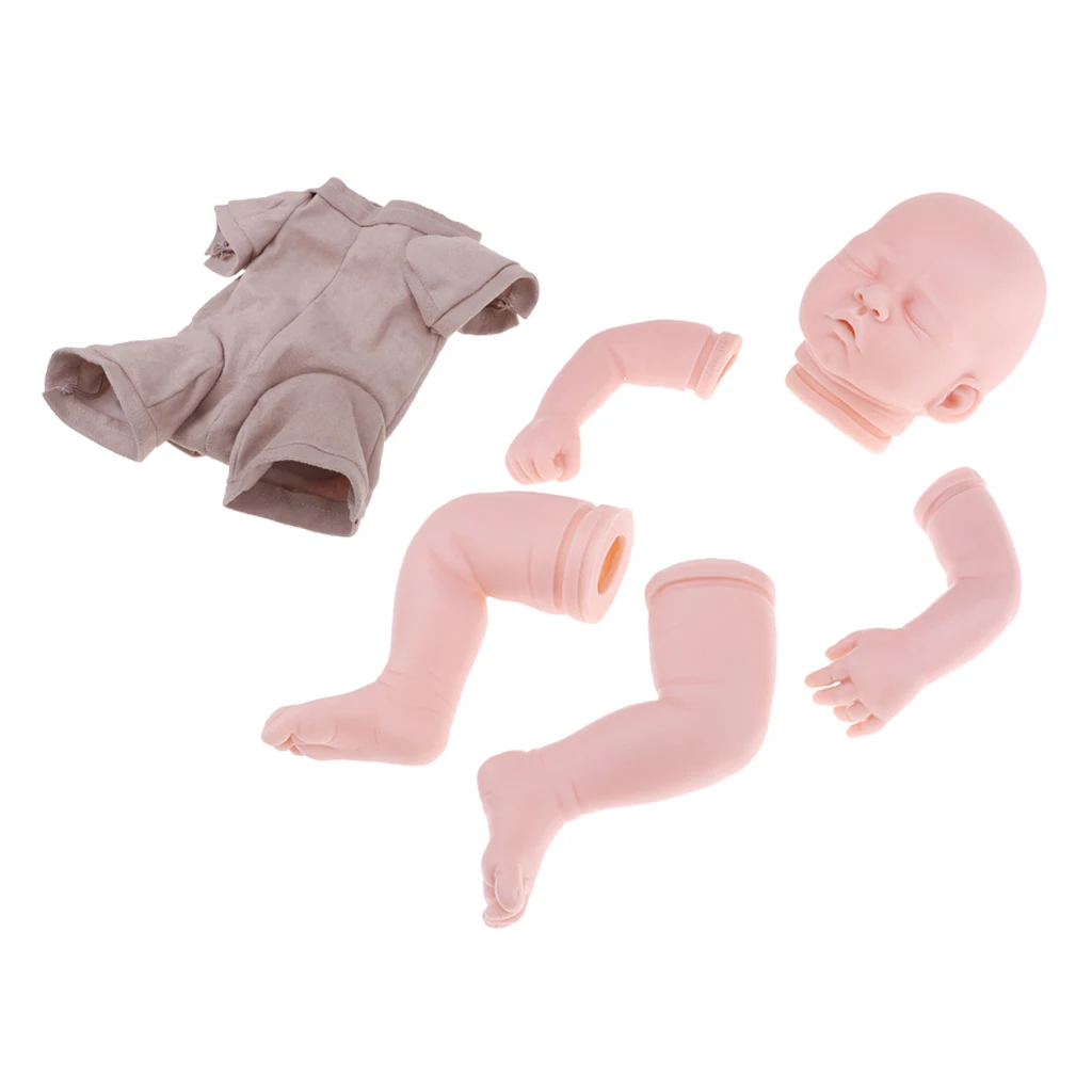 Handmade DIY 20'' Reborn Kits Soft Silicone Blank Baby Doll Mold Suede Cloth Body Set Hands-On Toy