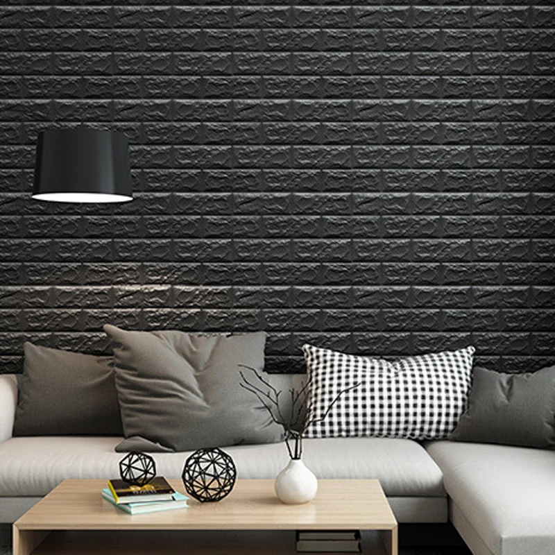 

60x30cm Self Adhesive Waterproof TV Background 3D Brick Pattern Wall Stickers Panel Sofa Background Living Room Decoration