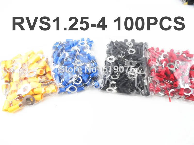

RVS1.25-4 red Cold pressed terminal O type circular pre insulated terminal wire nose cable size 0.5-1.5mm(A.W.G22-16)