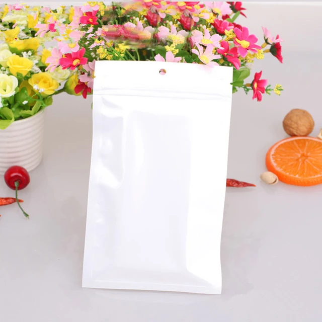 100PCS White / Clear Self Seal Zipper Plastic Packaging Pouches Bag Ziplock  Zip Lock Storage Bag Retail Package With Hang Hole - AliExpress