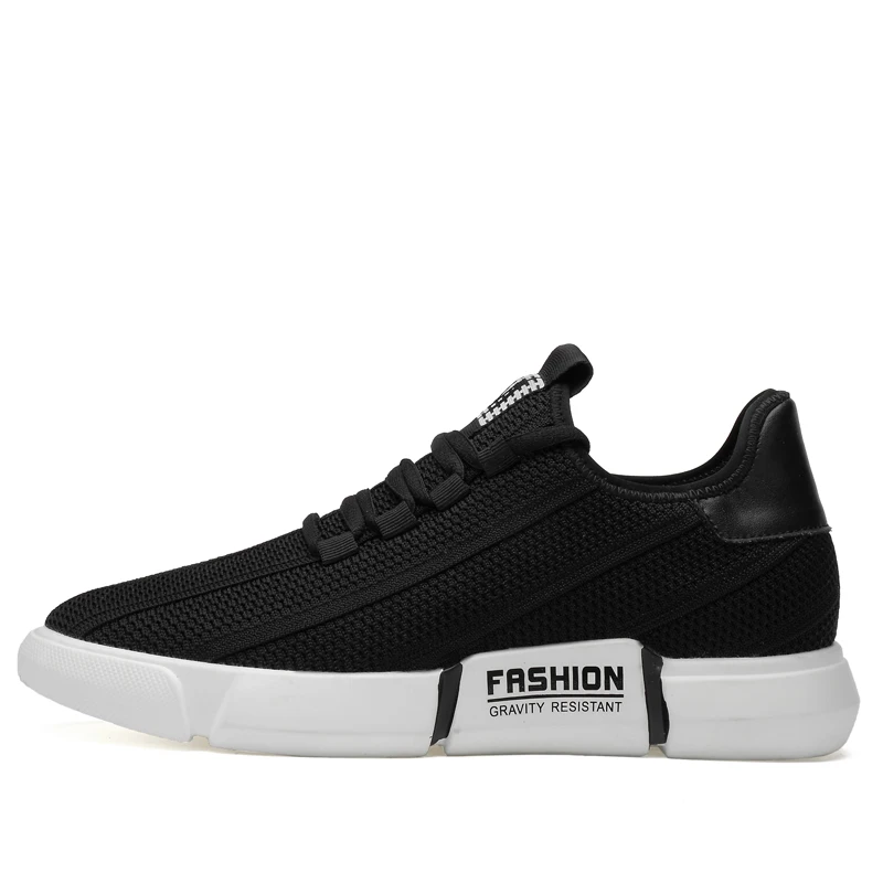 

2019 Spring and Summer Breathable Men's Light Shoes High increase Leisure Shoes Flyknit upper