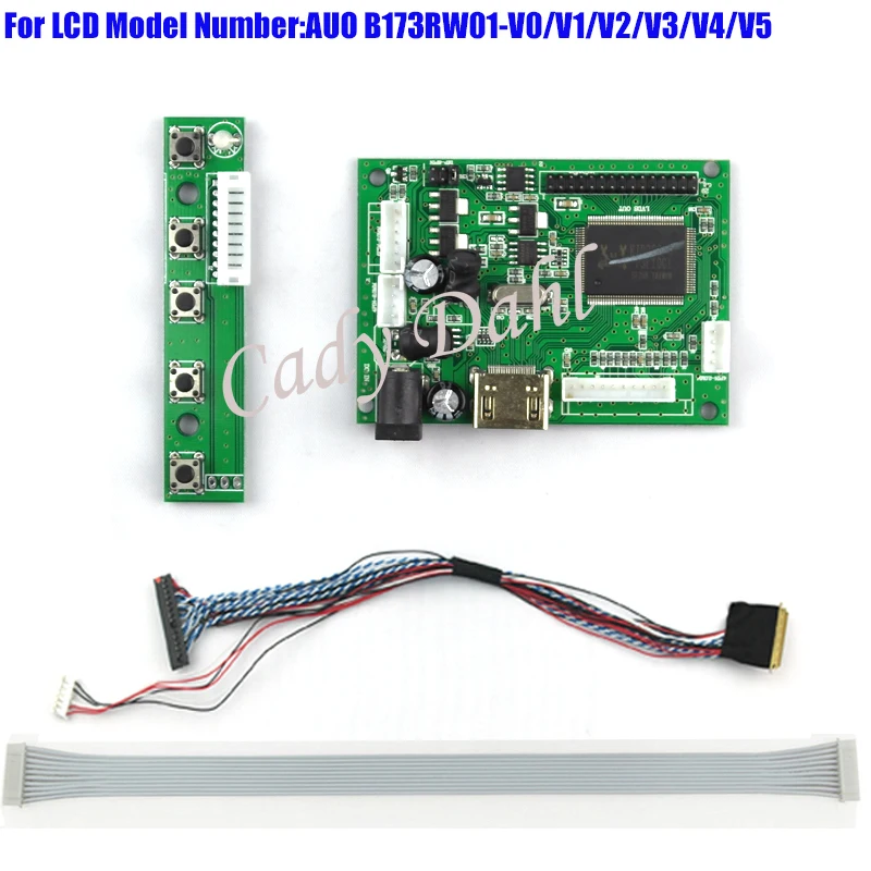

HDMI 30P LVDS Controller Board + 40 Pins Lvds Cable Kits for B173RW01 - V0/V1/V2/V3/V4/V5 1600x900 2ch 6 bit LCD Display Panel