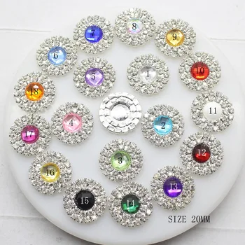 

20MM Rhinestones Buttons 5pcs/Lot Mix Color Acrylic Buttons Wedding Decoration Invitation Card DIY Sewing Handwork Accessories