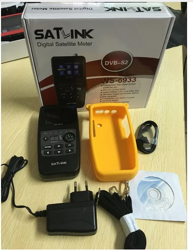 Satlink WS-6933 DVB-S2 FTA C& KU диапазон спутниковый искатель метр Satlink 6933 WS6933 2,1 дюймов ЖК-дисплей силиконовый чехол