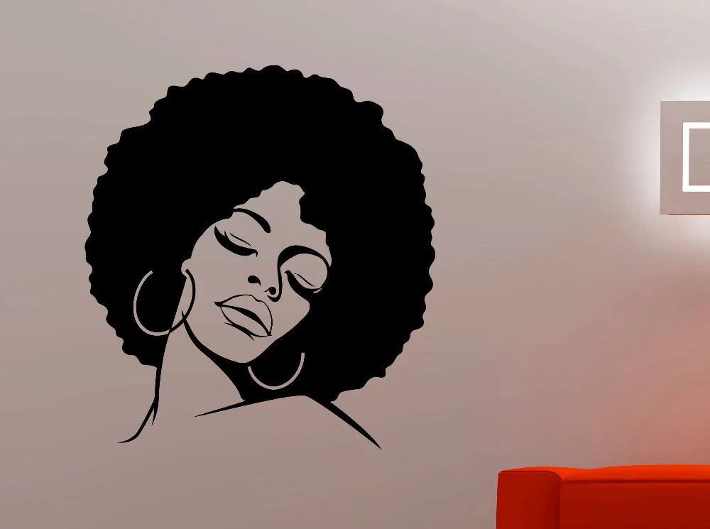 African Woman Wall Decal Sexy Sexy Girl Face Wall Stickers For