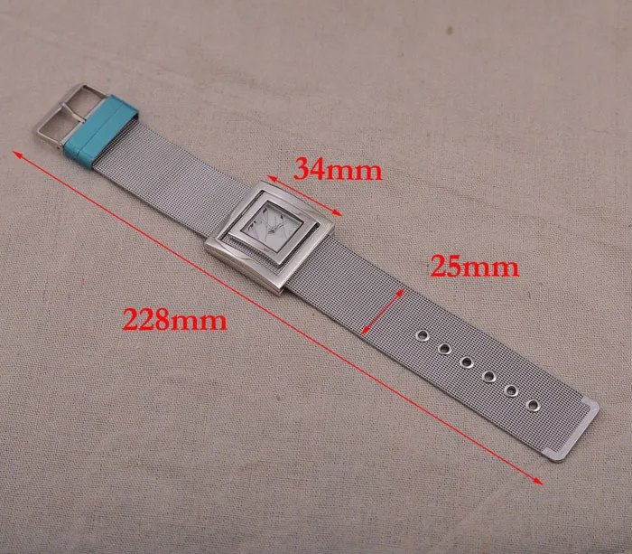 Квадратный серебряный браслет часы для женщин Япония кварц полный сталь сетка браслет наручные часы Аналоговые моды платье часы Reloj NW1763