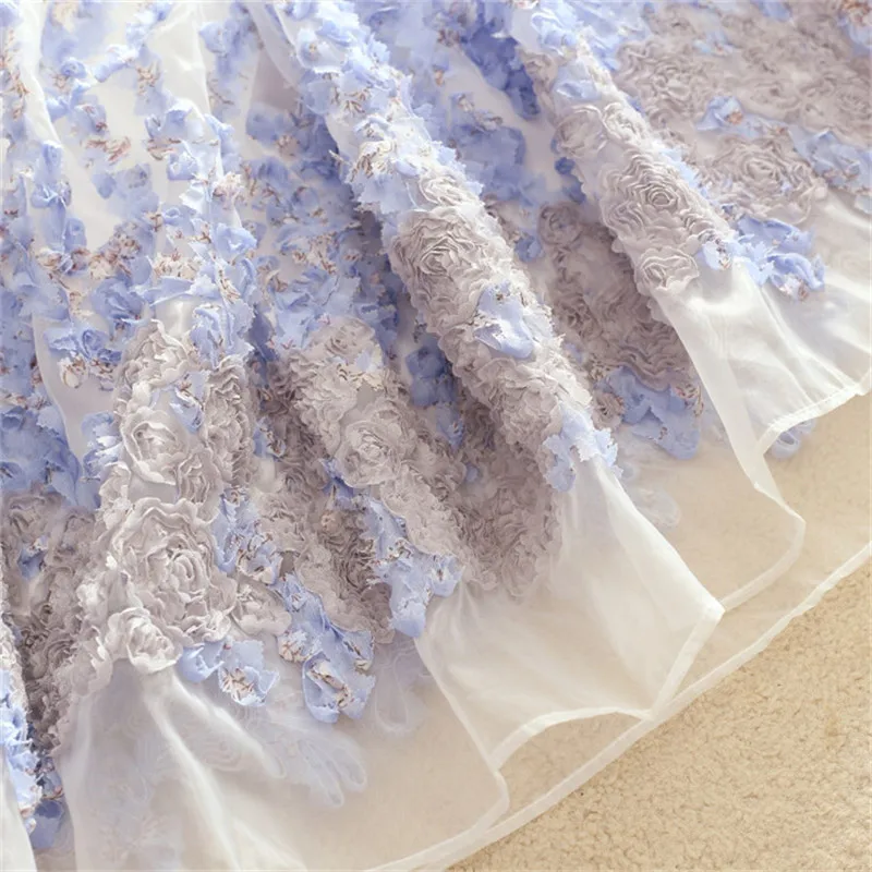 Sanishroly Новая летняя Женская милая Цветочная сетчатая юбка, Женская эластичная плиссированная юбка с высокой талией, бальная юбка средней длины S094