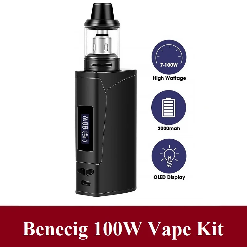 Электронная сигарета BENECIG 100 Вт набор для вейпа батарея 2000 мАч бокс мод испаритель