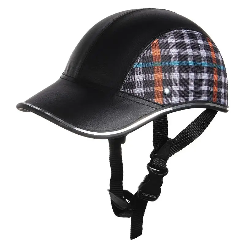 

CARCHET Motorcycle Helmet Baseball Black Plaid Half Open Face Helmet Safety Hard Hat Helmets cascos para moto 55-60cm