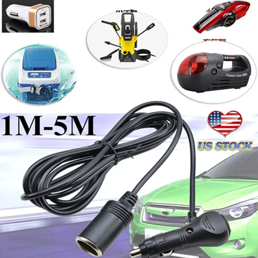 

CARPRIE charger car 2019 NEW hot sale 12V 10A Car Accessory Cigarette Lighter Socket Extension Cord Cable 2m high quality 9717