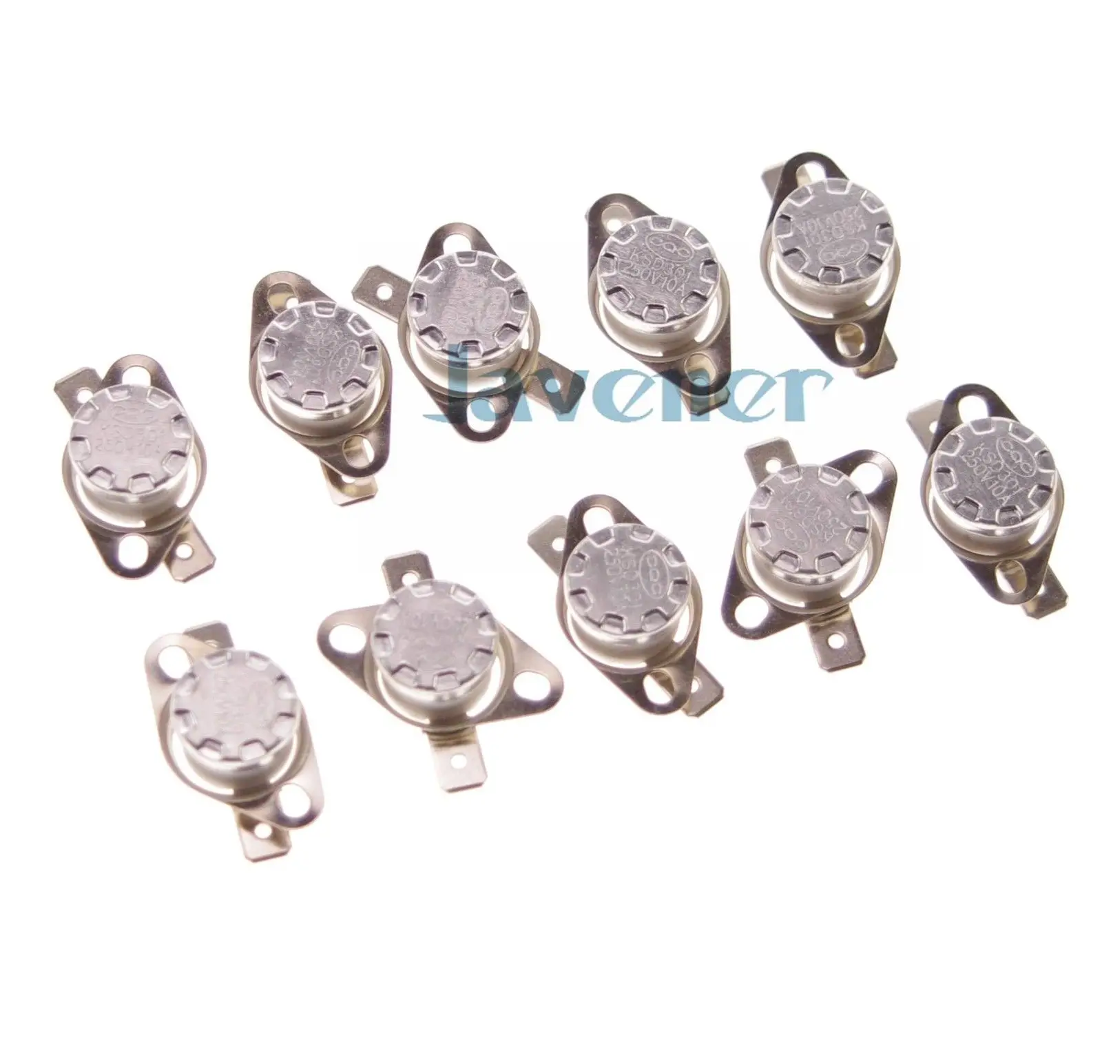 

10pcs 105 to 130 Degree C 10A 250V Normal Open Temperature Switch Thermostat Controllor KSD301