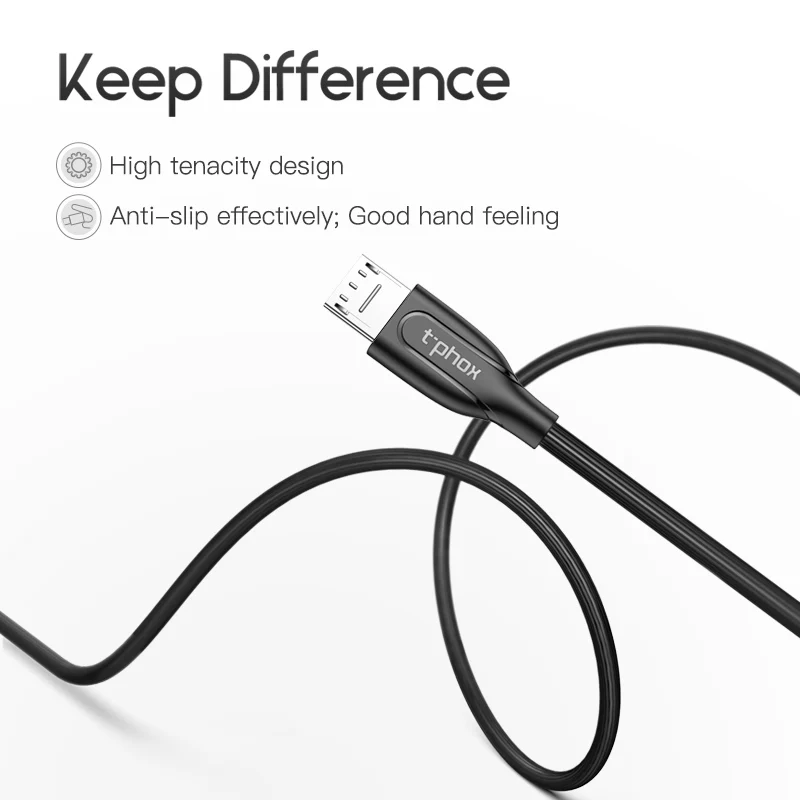 T-phox Micro USB кабель для зарядки Android супер-прочный QC 3,0 быстрая синхронизация Micro usb шнур для зарядки для samsung Galaxy S9 8 7