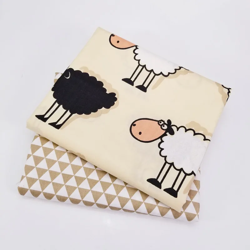 

2pcs/lot 100% Cotton Twill Fabric Printed Cotton Patchwork Cloth for DIY Sewing Quilting Fat Quarters Material For Baby&Dolls