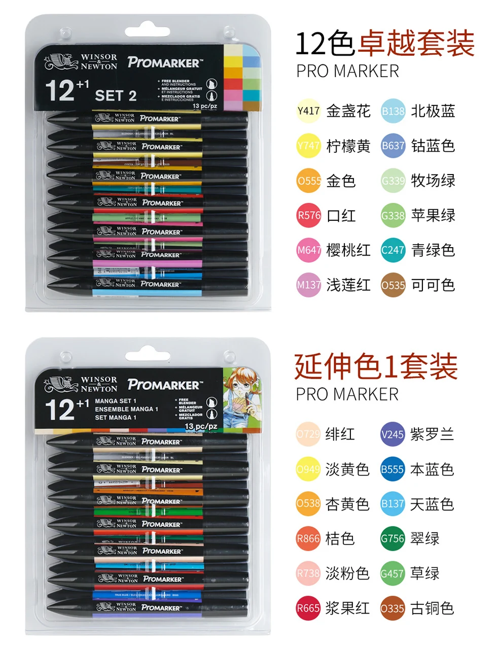 WINSOR& NEWTON двойной наконечник на спиртовой основе Promarkers двухсторонняя тонкая/наклонная ручка для художественного маркера для художников принадлежности для рисования