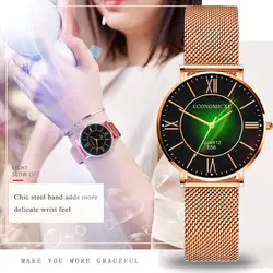 2019 роскошные розовое золото женские сетчатые браслет из нержавеющей стали повседневные кварцевые наручные часы reloj mujer relogio feminin