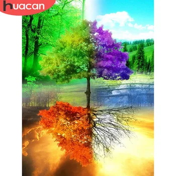 

HUACAN Diamond Painting 5d Season Diamond Mosaic Scenery Diamonds Embroidery Landscape Decoration Picture Of Rhinestones