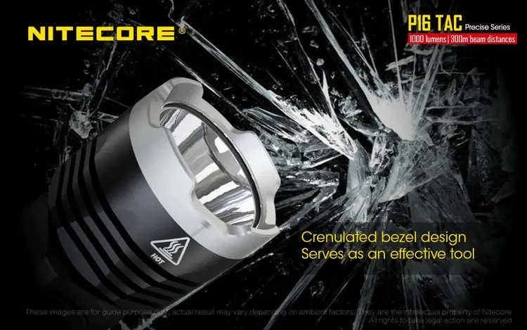 Nitecore P16 TAC CREE XM-L2 U3 светодиодный тактический фонарь 1000 люмен для охоты Пеший Туризм поиск, тактические ножи, бесплатная доставка