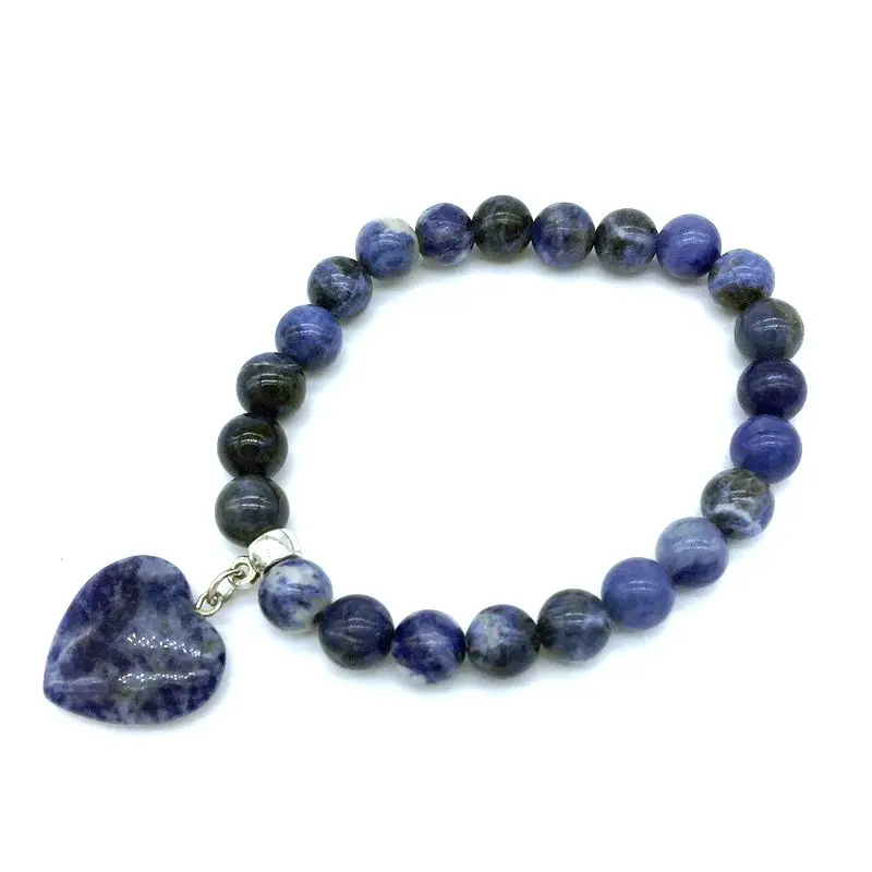 

Beadztalk Natural Stone Beads Bracelets Elastic Stretch Bracelet Heart Charm Bangle 15 Models For Choose