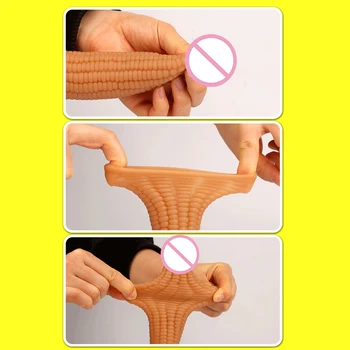 New Male Realistic Big Penis Sleeve Extender Dildo Enlargement Reusable Condoms For Men Adult Lasting Product Cock Ring Sex Toys 3