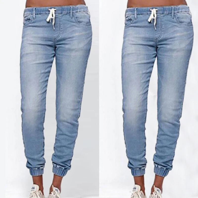 Women's Jeans Women Denim Pencil Pants Women Elastic Waist Trousers Ladies Oversized Denim Pants Women Summer Casual Jeans