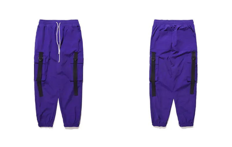 Side Ribbon Baggy Harem Joggers Cargo Pants 1