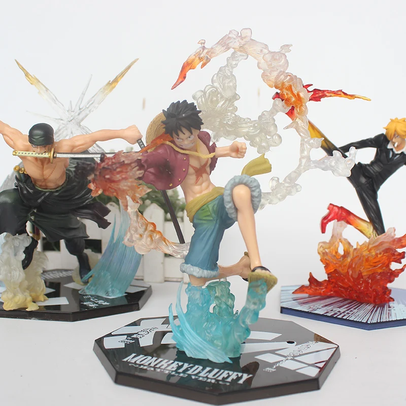 Аниме One Piece Monkey D Luffy Roronoa Zoro Sanji Battle Ver. ПВХ экшн-фигурка 16-18 см | Игрушки и хобби