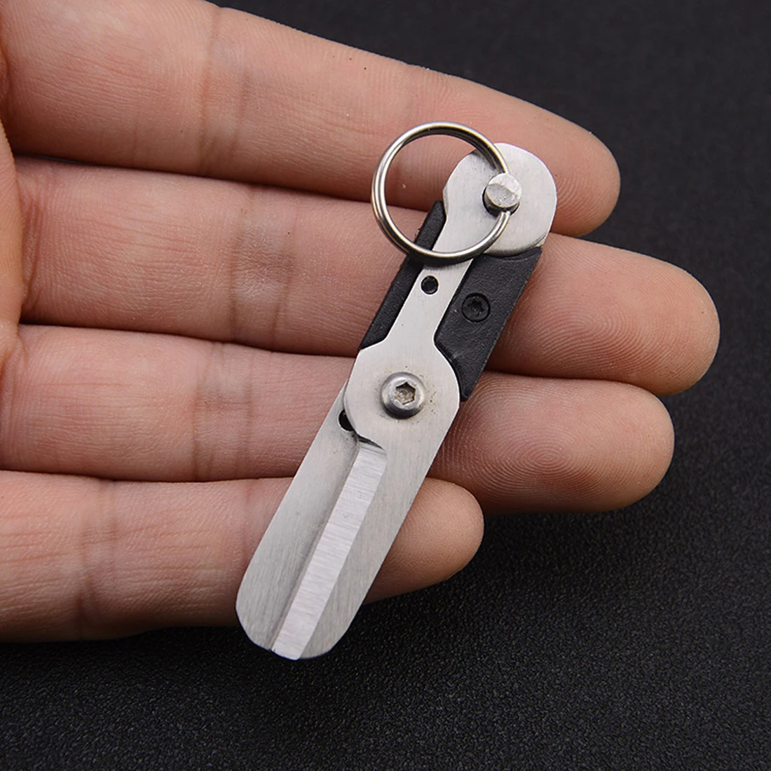 Outdoor Survival EDC Mini Spring Scissor Pocket Tool Chain Stainless Key St Y5S2