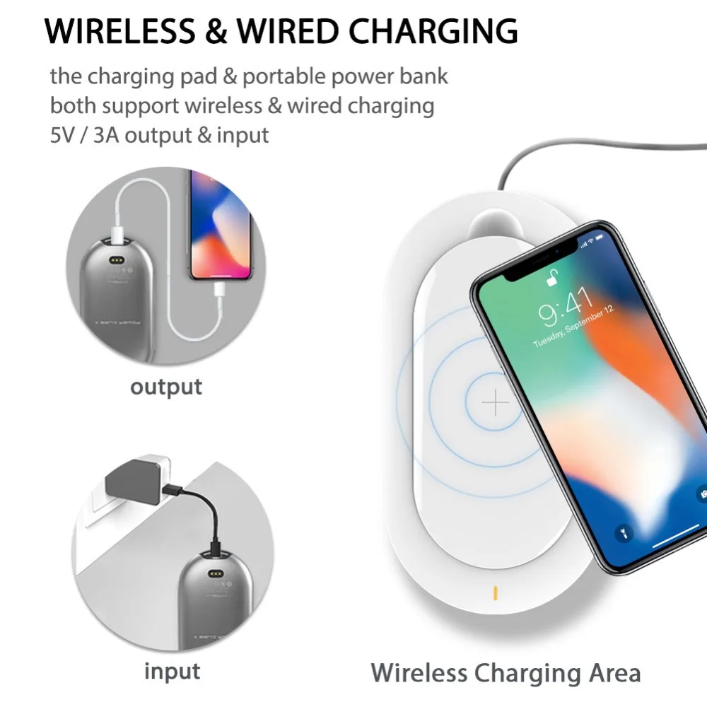 Беспроводное зарядное устройство Mipow Qi для iPhone X 8 XS Max XR QC 3 0 док станция с быстрой