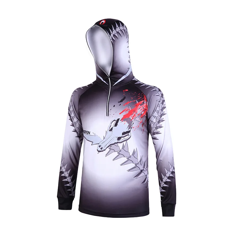 Summer Outdoor Sun Protection Clothing Hooded Fishing Shirt Quick