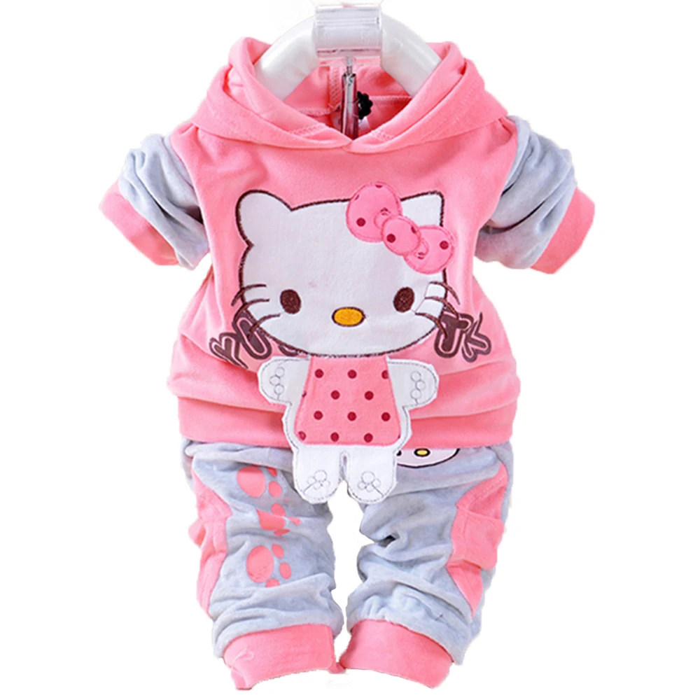 Buy Baby Girl Clothes Sets Newborn Kitty Print Velvet